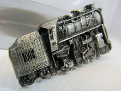 Locomotive Belt Buckle Vintage Brass Bergamot 1978 USA 4&Prime;w VG Pre Owned b21