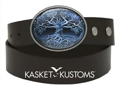 Tree of Life Belt Buckle – Ornate Celtic Pagan Art Handmade Resin Buckle – 924