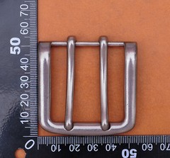 Heavy Solid Silver Double Tongue Pin Prong DIY Belt Buckle Fits 39MM Belt Straps