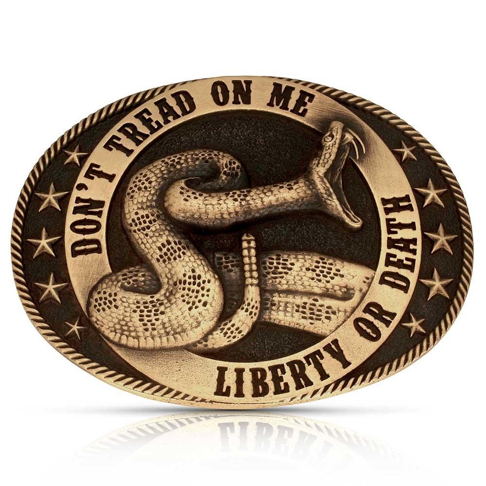 Montana Silversmiths Attitude Liberty or Death 2A Don&rsquo;t Tread On Me Belt Buckle