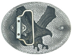 Patriotic Eagle & Flag Enameled Belt Buckle New