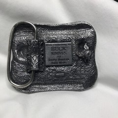 Vintage Buck Knife Belt Buckle ~ Smokey Mt Knife Works ~ 950586 ~ 2 7/8 x 2 1/4