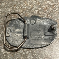 I’d Rather Be Fishing 3 Inch Pewter Belt Buckle Model 523 Blue And Red Enamel