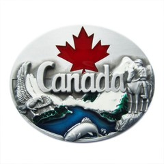 Canada Flag Canadian Maple Leaf Wildlife Metal Fashion Belt Buckle
