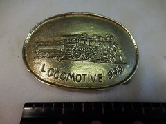 Locomotive 999 Solid Brass Belt Buckle Railroad Engine Train