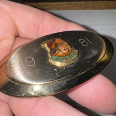 1981 Old Sleepy Eye Stoneware Vintage Rare Old Belt Buckle Fast Free-shipping