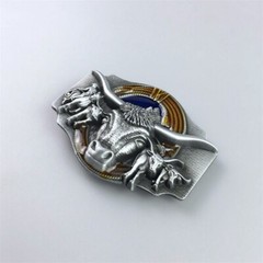 Vintage Style Enamel Longhorn Rodeo Bull Western Belt Buckle also Stock in US