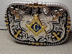 MASONIC Western Cowboy Belt Buckle Hebilla Vaquera MASONICA