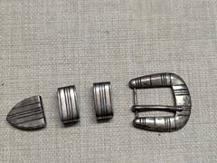 vintage 4PC belt buckle set STERLING SILVER handcrafted RANGER western NAVAJO