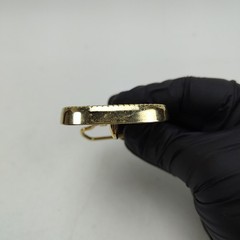 Vintage Georgia Tech Yellow Jackets Belt Buckle BUZZ Black Enamel Made In USA