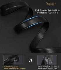 JASGOOD Ratchet Belt Replacement Strap 1 Suit Pant Size 44&Prime;-50&Prime;, A-black