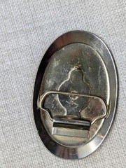 vintage SIX MULE TEAM belt buckle ENGINE western TRACTOR chrome cowboy AMANCO