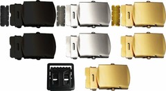 Web Belt Replacement Buckle 1.25&Prime; Metal Sliding Roller Webbing Webbed Uniform