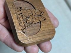 vintage 1970s belt buckle WOODEN engraved SAILBOAT western LASERCRAFT tall ship