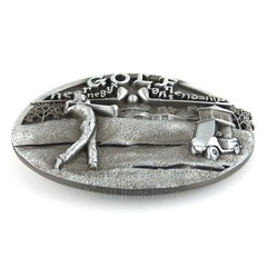 Golf Belt Buckle « Green Oxygen Light Friendship » Antique Silver Fits 1.5&Prime; Belts