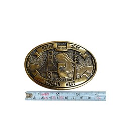 Vintage Native Sons Golden West Brass Belt Buckle Robert R Souza President