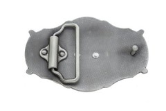 Men Silver Color Metal Western Belt Buckle Rodeo Horse Cowboy Long Shape Casual