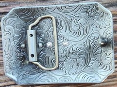 PATRIOTIC COWBOY BULL HEAD ANIMAL AMERICAN FLAG US USA SILVER GOLD BELT BUCKLE