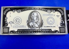 $1,000 US Dollar Federal Reserve Note The United States of America Belt Buckle