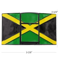 Jamaica Jamaican Flag Refillable Flip Top Lighter in a Belt Buckle Combo