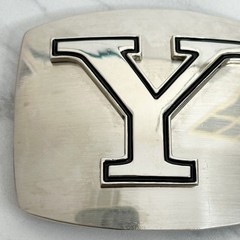 Y Letter Initial Monogram Silver Tone Belt Buckle Western Style – 3.16&Prime;