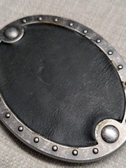 vintage STUDDED belt buckle RIVETED motorcycle WESTERN metal leather y2k