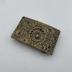 Copper Casted Leather Belt Buckle,Moon Design Rectangular Buckle