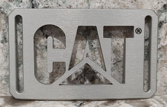 GRIP6 BELT BUCKLE – CAT / CATERPILLAR EQUIPMENT – GRANITE SILVER – 1.5 INCH WIDE