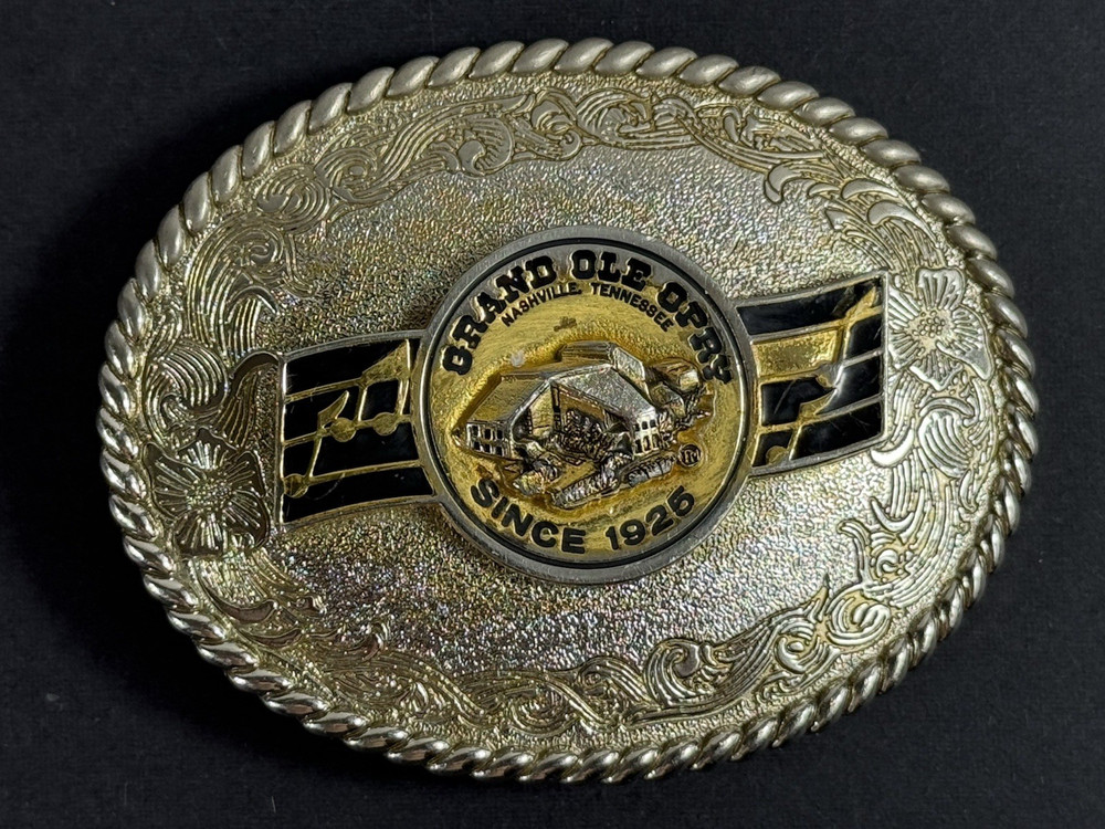 Vintage 1978 Raintree Grand Ole Opry Nashville Tennessee Belt Buckle 3.75&Prime;
