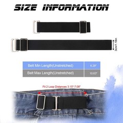Abeillo 1 Pair/ 2PCS Elastic Belt, Newly Upgraded Side Belts No Large, Black