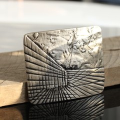 Designer belt buckle removable buckle dark silver for 4 cm leather belt