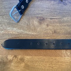 C L Men&rsquo;s Black 100% Leather Belt Brushed Silver Buckle Size 42&Prime; Classic Basis