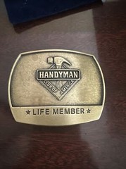 Belt Buckle HANDYMAN CLUB OF AMERICA LIFE MEMBER 1996 Collection Man Cave￼