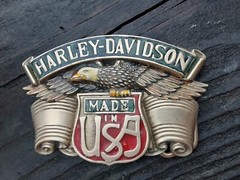 vintage baron Harley Davidson Belt Buckle Solid Brass Eagle Wings