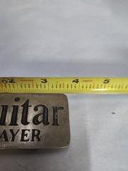 VTG Guitar Player Solid Brass Belt Buckle Retro Rock Band 4108 Taiwan Rectangle