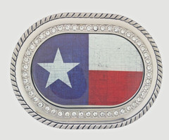 State of Texas USA Flag Belt Buckle Western Rodeo Men Iced Style Silver Cowboy