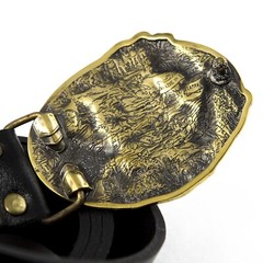 Belt buckle Fighting Knight, Medieval military solid brass belt buckle
