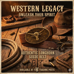 Retro Western Style Casual Belt with Antiqued Alloy Bullhead Buckle, a Versatile