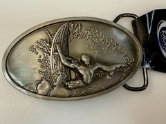 Surfing Surfers Crashing Ocean Wave NOS Silver Moon 2005 Mens Belt Buckle