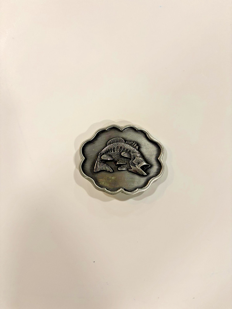 Vintage Pewter Bass Fish Belt Buckle from late 1970&rsquo;S to 1980&rsquo;S