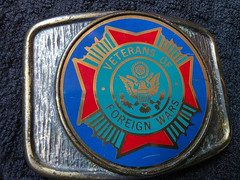 VINTAGE GOLDTONE VETERANS OF FOREIGN WARS BELT BUCKLE – 2 7/8&Prime;L