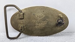 Case Belt Buckle Mens Gold Tone Solid Brass Oval Western Logo Case XX Taiwan