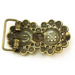 Solid brass belt buckle Double sun, Handmade Pagan solar symbol belt buckle