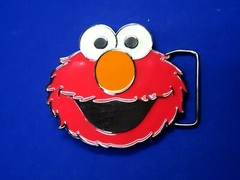 Used 3&Prime; Sesame Street Workshop Elmo Muppet Metal Enamel Belt Buckle* 2010