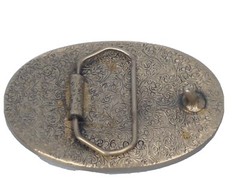 Flying Ducks Western Heavy Oval Painted Silver 3.5 X 2.5 inches Belt Buckle