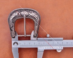 39mm Engraved Western Flower Silver Equestrian Bridle Halter Belt Buckle Set 3pc