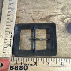1970s vintage SOLID BRASS belt buckle WESTERN brutalist MACHINE cowboy biker