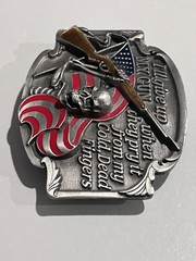 My Gun Pry It From Belt Buckle USA Flag NRA Skull Fight siskiyou Pewter