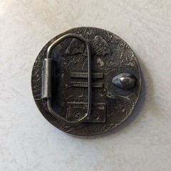 Vintage 70s Round Eagle Head Belt Buckle