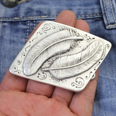 Springs belt buckle, belt buckle-interchangeable buckle old silver
